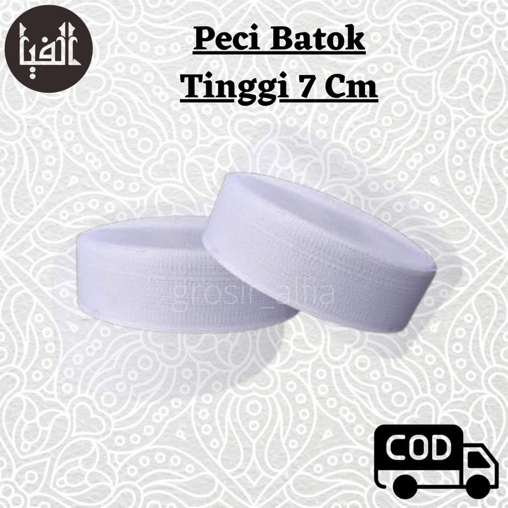 Peci Batok Pendek 7 cm Peci Kalbut Peci Putih Peci Haji