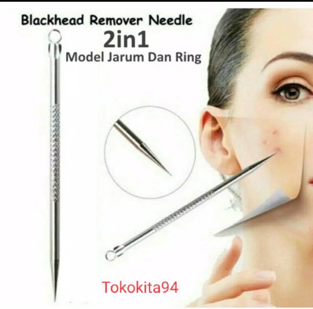 Pencet Jerawat Blackhead Remover Needle  - Pinset Jerawat Komedo 2 in 1