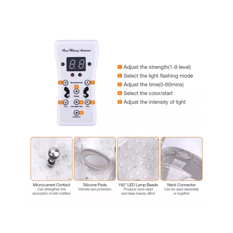 MASKER LED PDT LIGHT 7IN1 LED MASK FACE AND NECK