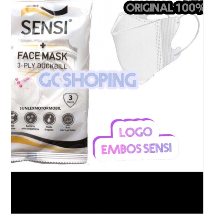 SENSI MASKER Duckbill 3ply Sachet( isi 3pcs )