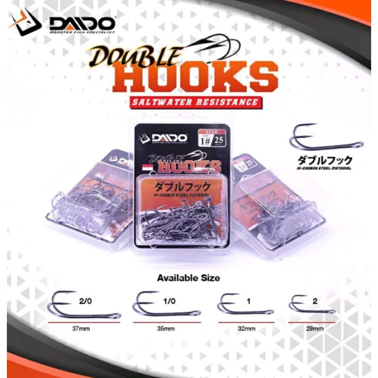 Kail Pancing Double Hook Daido 2/0 1/0 1 2
