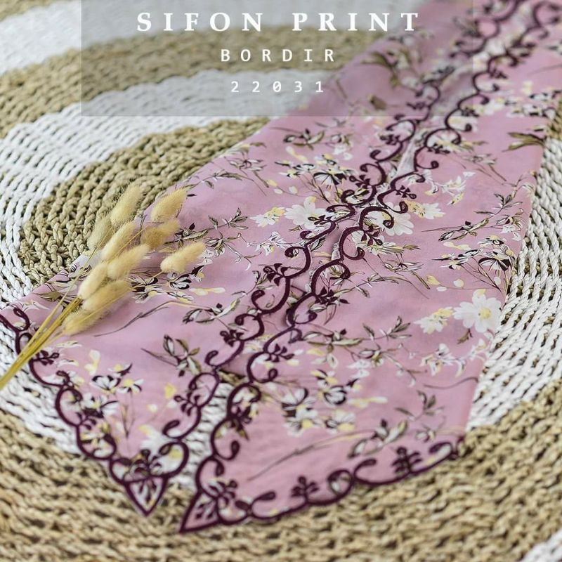 Kain kebaya Sifon bordir Pingir 2
