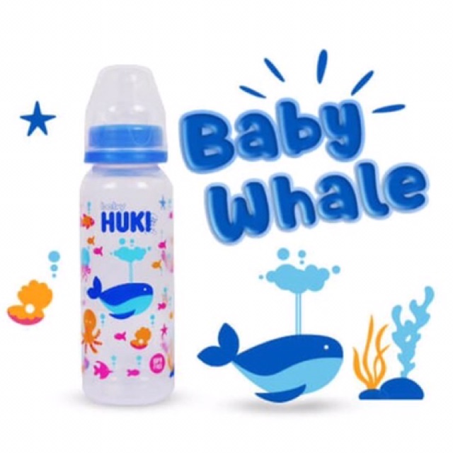 Botol susu huki 240ml dot gepeng / huki baby 240ml / botol susu bayi huki 240