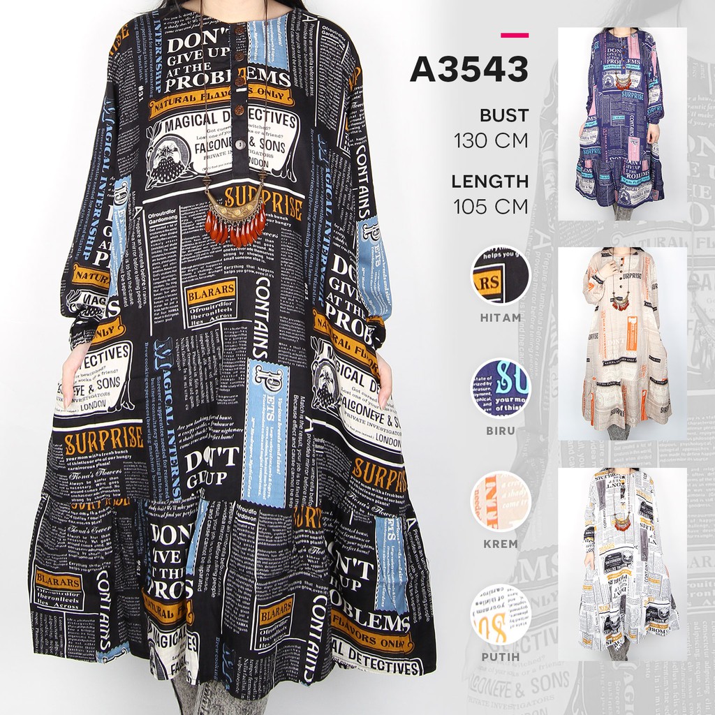 Maliju Tunik Jumbo Rempel Busui Katun - A3543