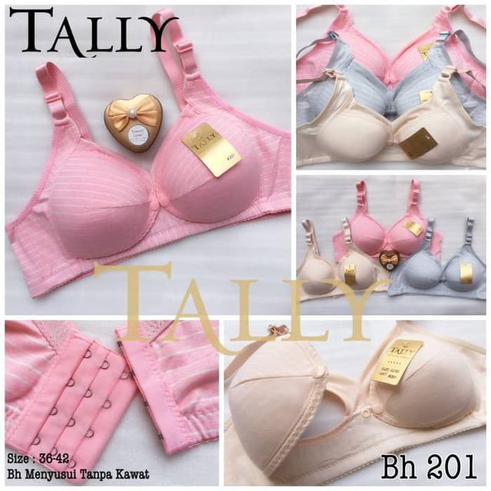 BH MENYUSUI TALLY 201 Nursing BRA BUKAAN depan - BUSA TIPIS tanpa kawat nurshing bra  4 kait BTK DV A