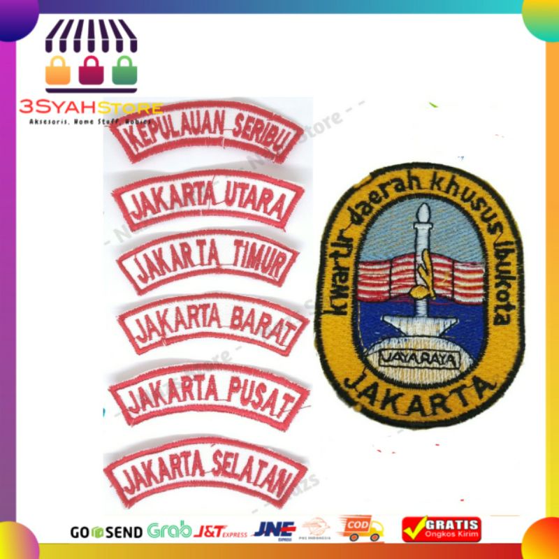 Jual Sepasang Bet Badge Lencana Tanda Lokasi Wilayah Kwarcab Dan Daerah Dki Jakarta Full Bordir