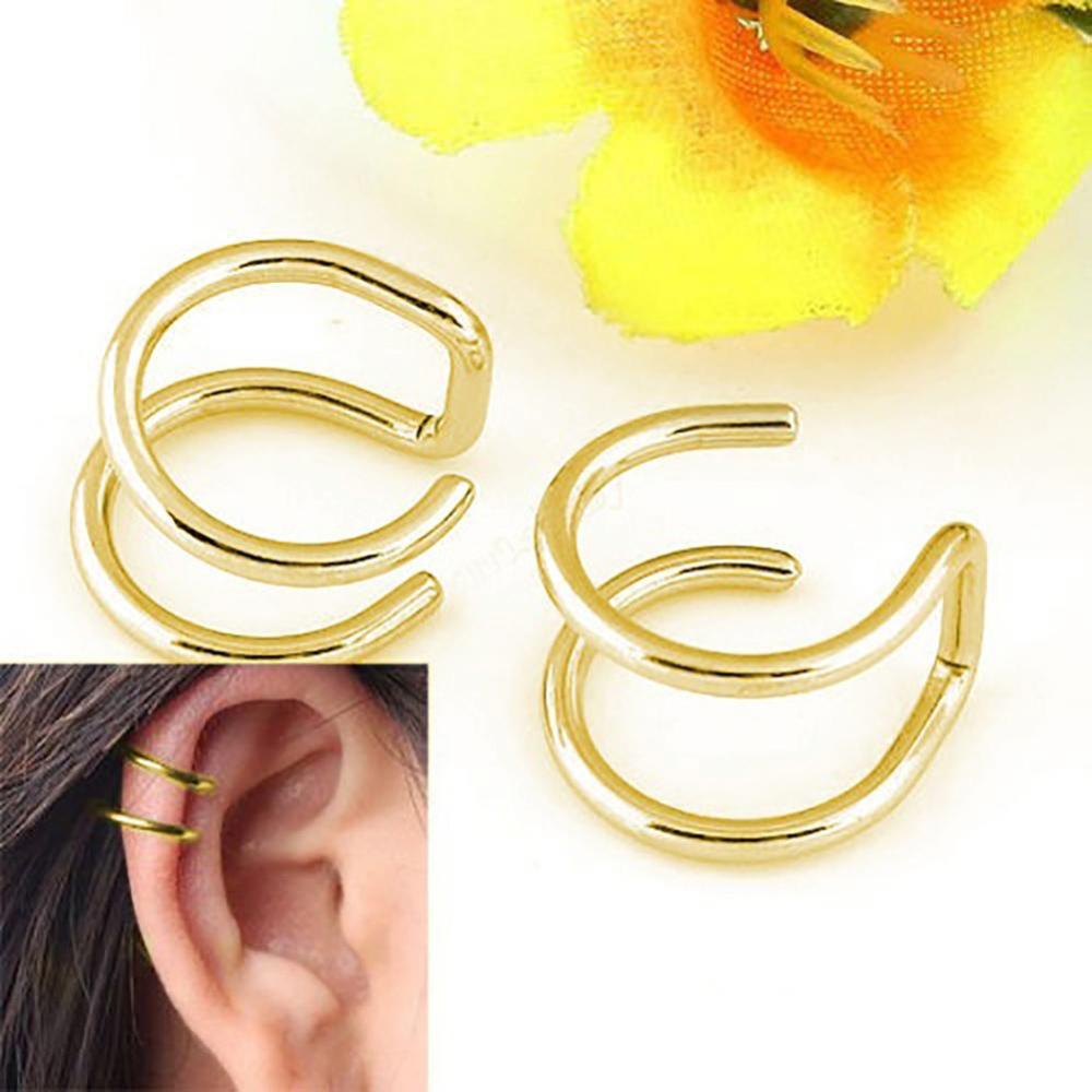 Timekey 1 Pasang Anting Klip on Tanpa Tindik Bahan Baja Untuk Wanita A8K1