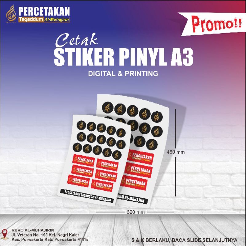 

Cetak stiker pinyl / stiker cromo murah cetak stiker logo / stiker kemasan