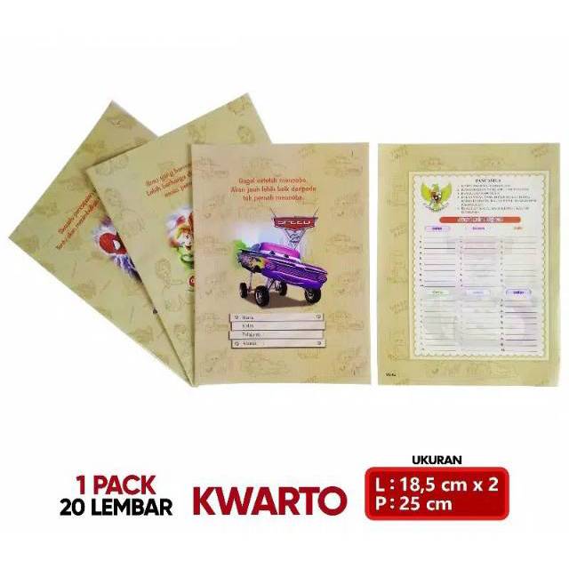 Sampul Buku Tulis Kwarto Gambar Fancy 20 Lembar