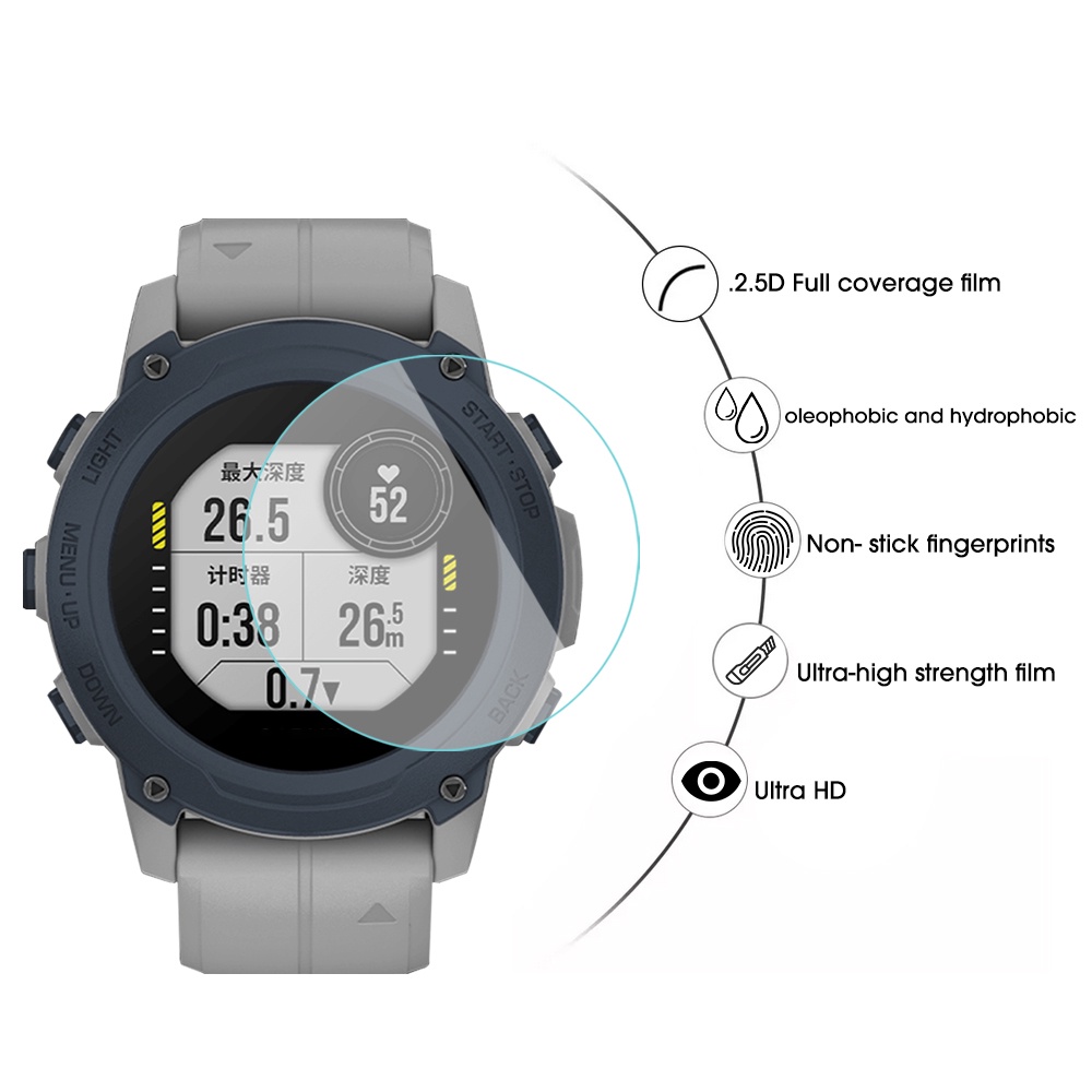 1pc Film Pelindung Layar Tempered Glass Anti Gores Untuk Smartwatch Garmin Descent G1