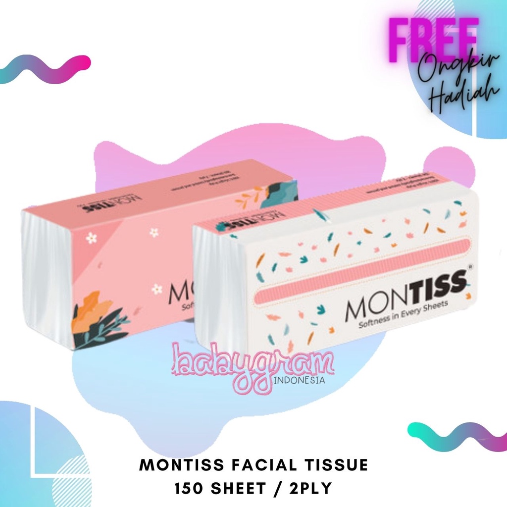 Tissue / Tisu MONTISS 150 Sheets 2ply Refill Facial 2 ply Tissu montis