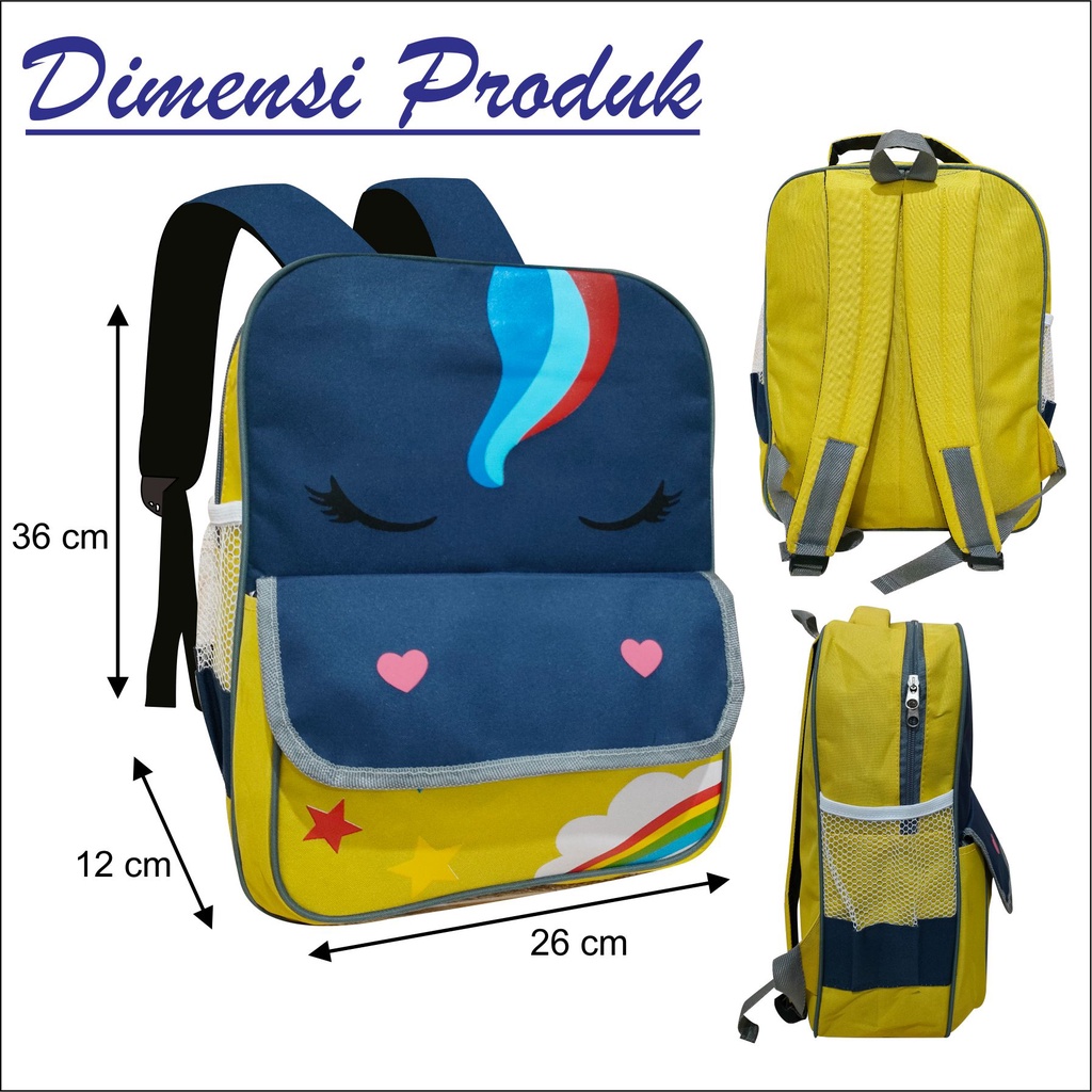 Tas Sekolah Anak Model Print karakter Lucu Ransel Untuk Anak PAUD TK SD - PG 8920