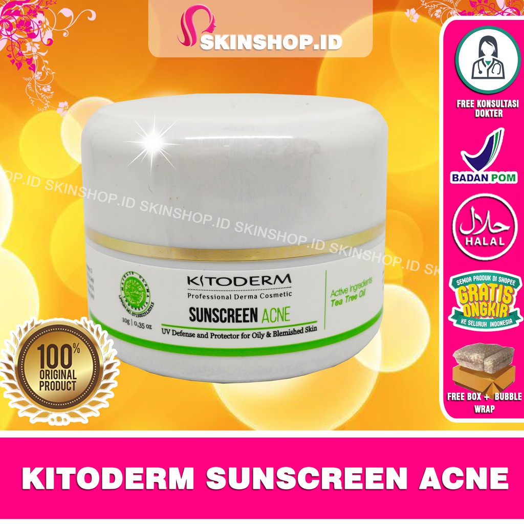 Kitoderm Sunscreen Acne 10gr Original / Krim Tabir Surya Anti Jerawat BPOM Aman