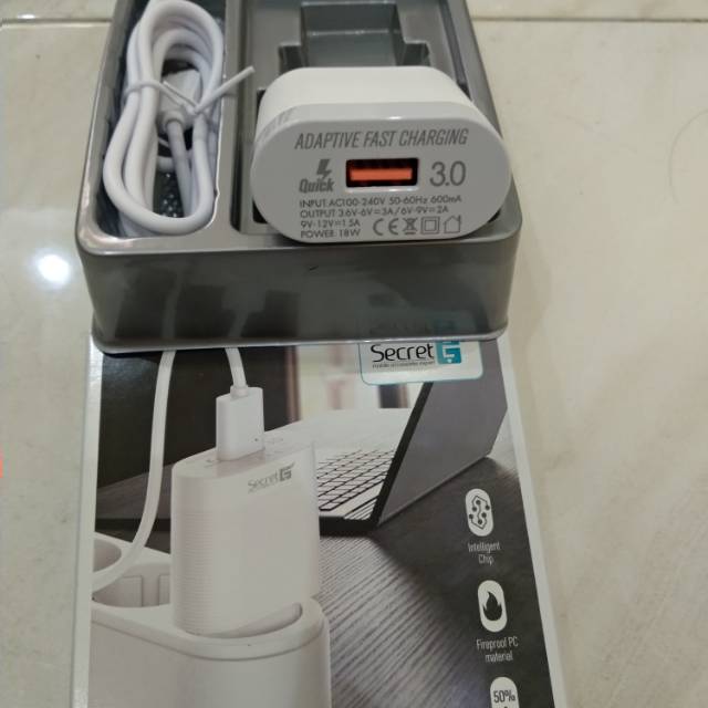 SECRET G A303Q Adapter Charger Asus Xiaomi Realme  Samsung Oppo LG  Fast charger 3.0Q Travel Charger