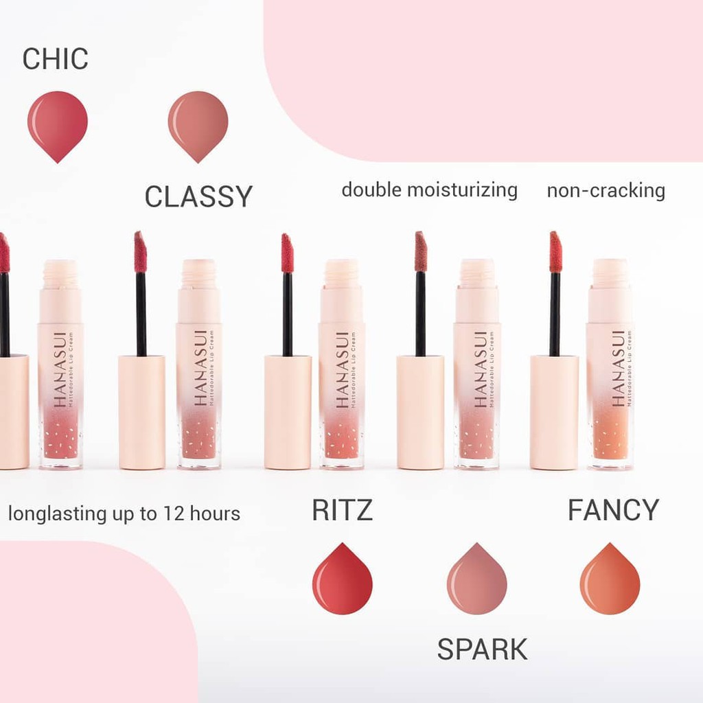 HANASUI LIP CREAM Mattedorable Lipcream 16 warna GIRLSNEED77 LIPCREAM Hanasui