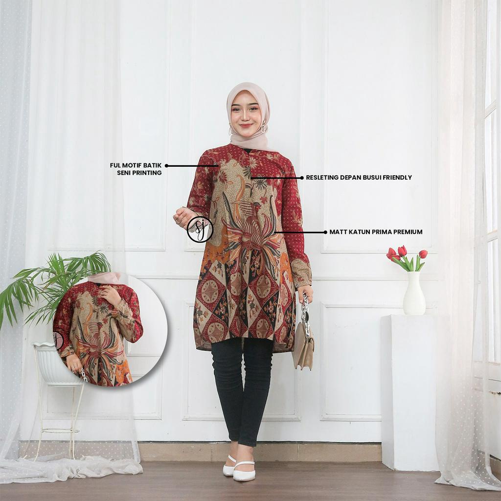 Saroja | Couple Batik Tunik Alisa Merah