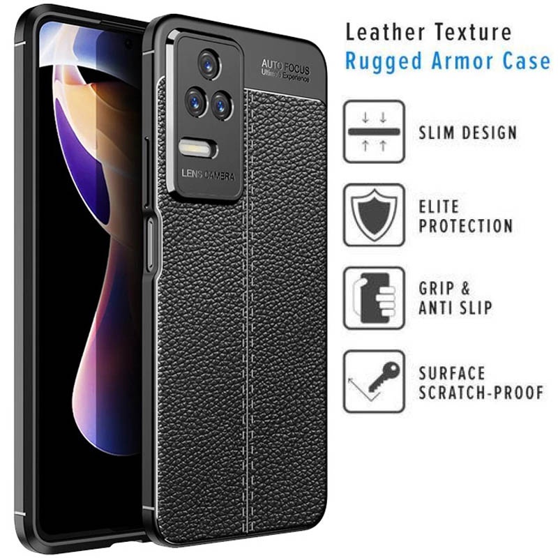 Armor Texture TPU Case Xiaomi Poco F4 - Original Auto Focus Cover Fit Casing Black Hitam 5G