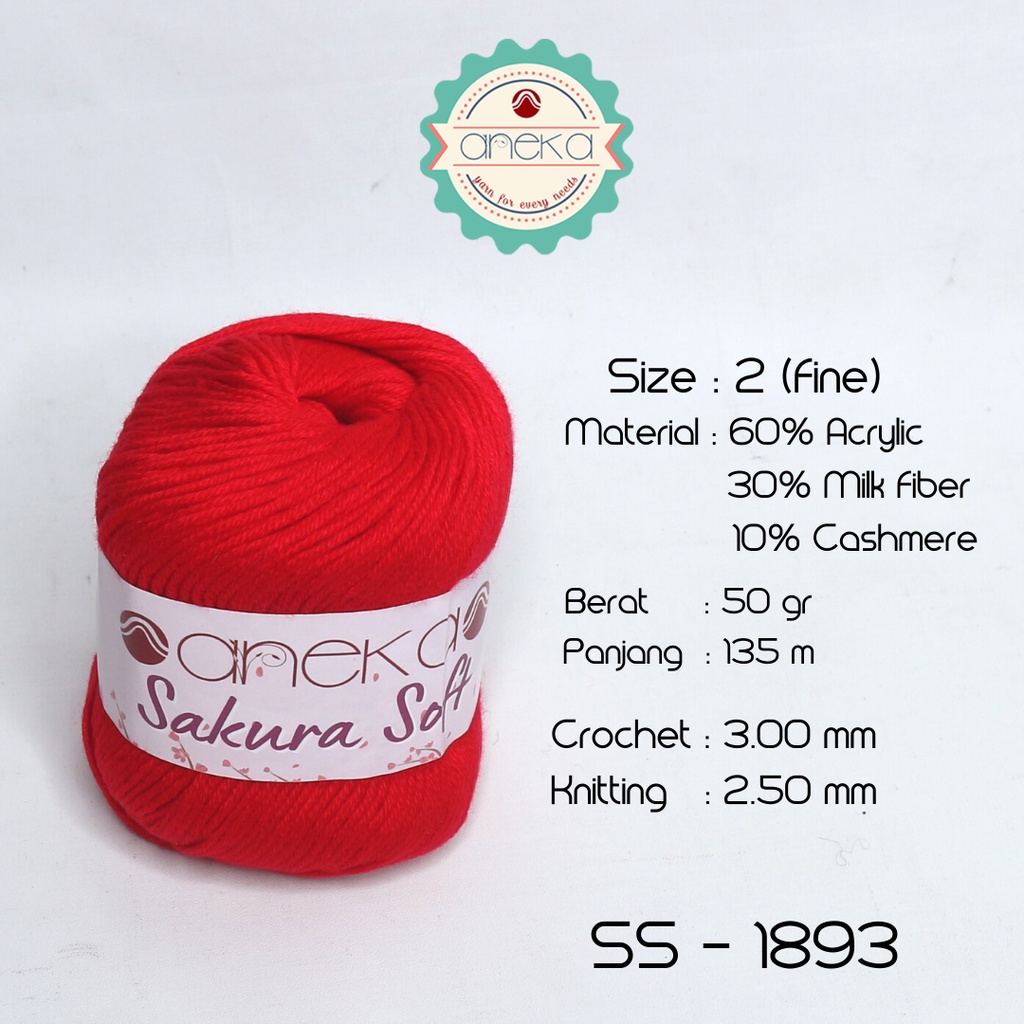 Benang Rajut Sakura Soft / Silk Cotton Milk Cotton Yarn - 1893