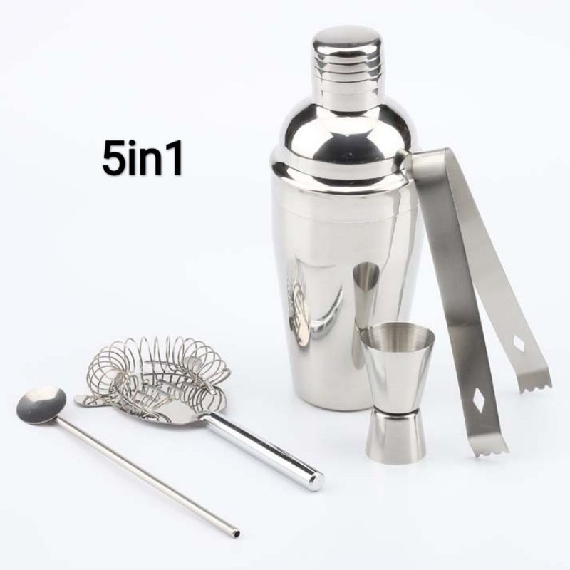 6 in 1 Bartender Drink Bar Cocktail Shaker Stainless Steel Shaker Minuman