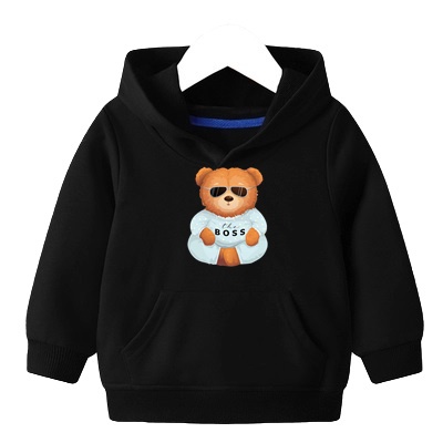 Sweater Anak Boss Bear  Hoodie Anak Fleece Usia 2 - 6 tahun