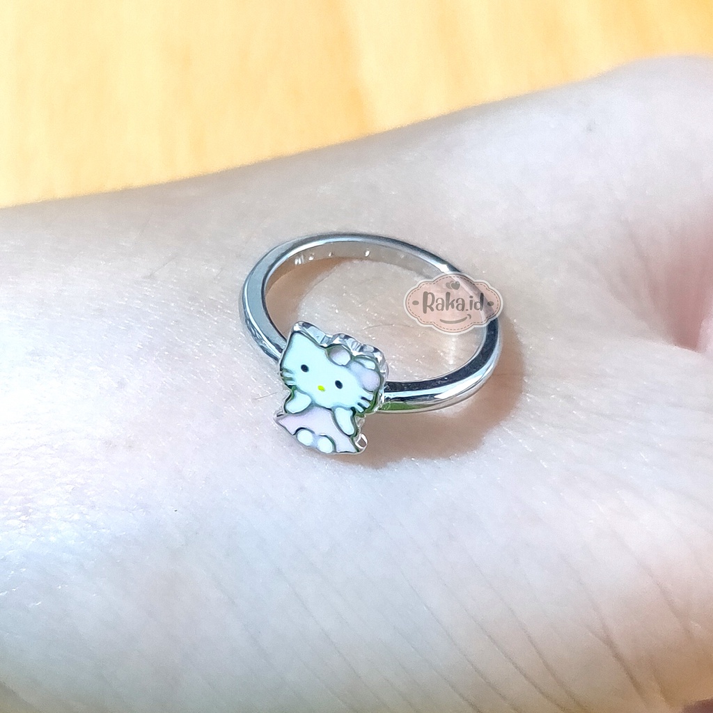 Cincin Anak Motif Hello Kitty Pita Pink Perhiasan Cantik Anak 854 Silver