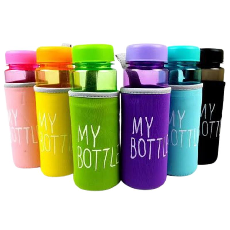 My Bottle Botol Minum BPA Free Sport &amp; Pouch | Termos Tumbler Motif Cactus &amp; 6 OUP 450ml