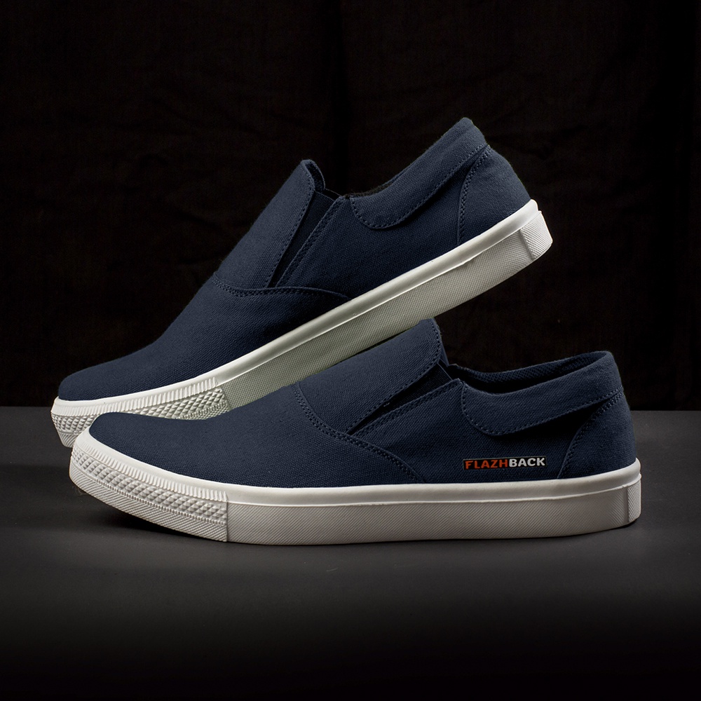 OWL NAVY Sepatu Sneakers Pria Casual Slip On Kanvas ORIGINAL Flazhback