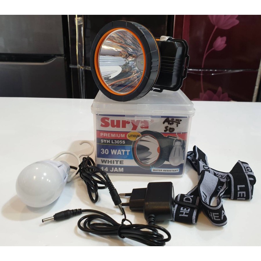 SURYA Senter Kepala SYH L305S - Head Lamp 30 Watt Water Resistant - Cahaya Putih