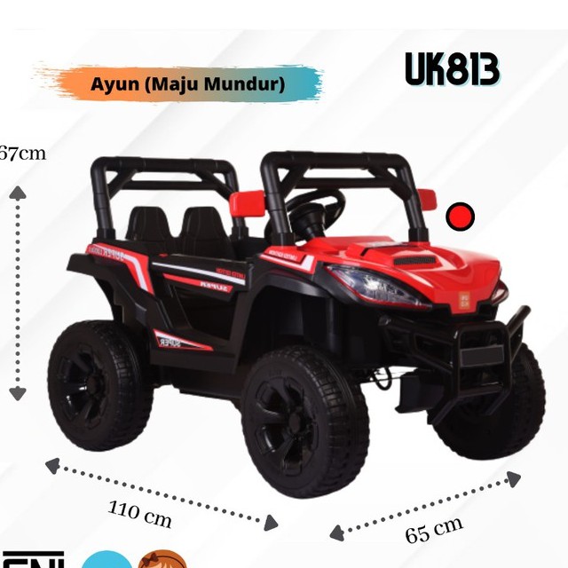 Mobil Aki Mainan Anak Remote Control Jeep Rubicon Wrangler Unikid UK813 Garansi SNI-1