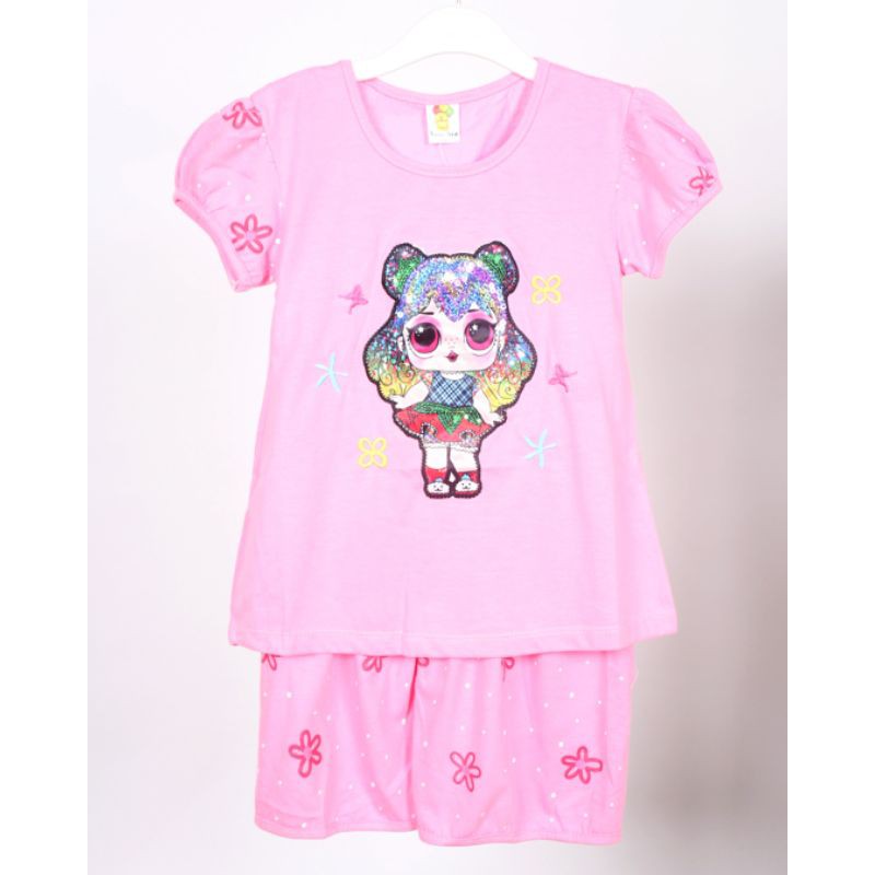 SETELAN KLEPON PAKAIAN BAJU ANAK PEREMPUAN 2-7 TAHUN  MOTIF CUTE GIRL