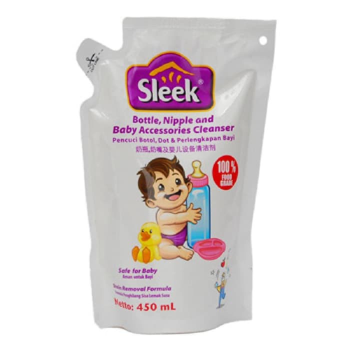 Sleek Baby Botol and Nipple Cleaner 450ml - Sleek Sabun Pembersih Botol dan Aksesoris Bayi