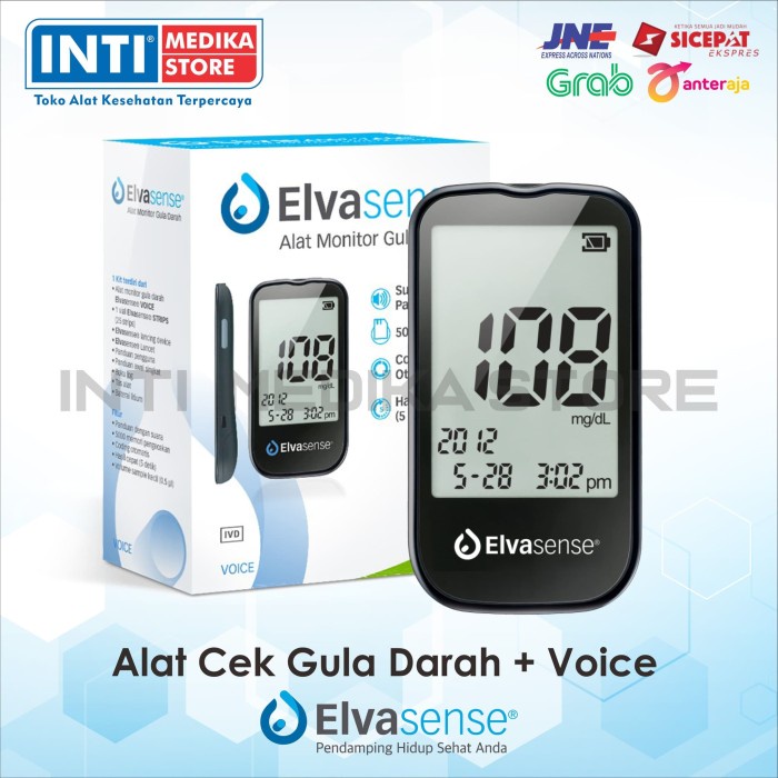 Elvasense - Alat Cek Gula Darah + Voice Elvasense Voice #98