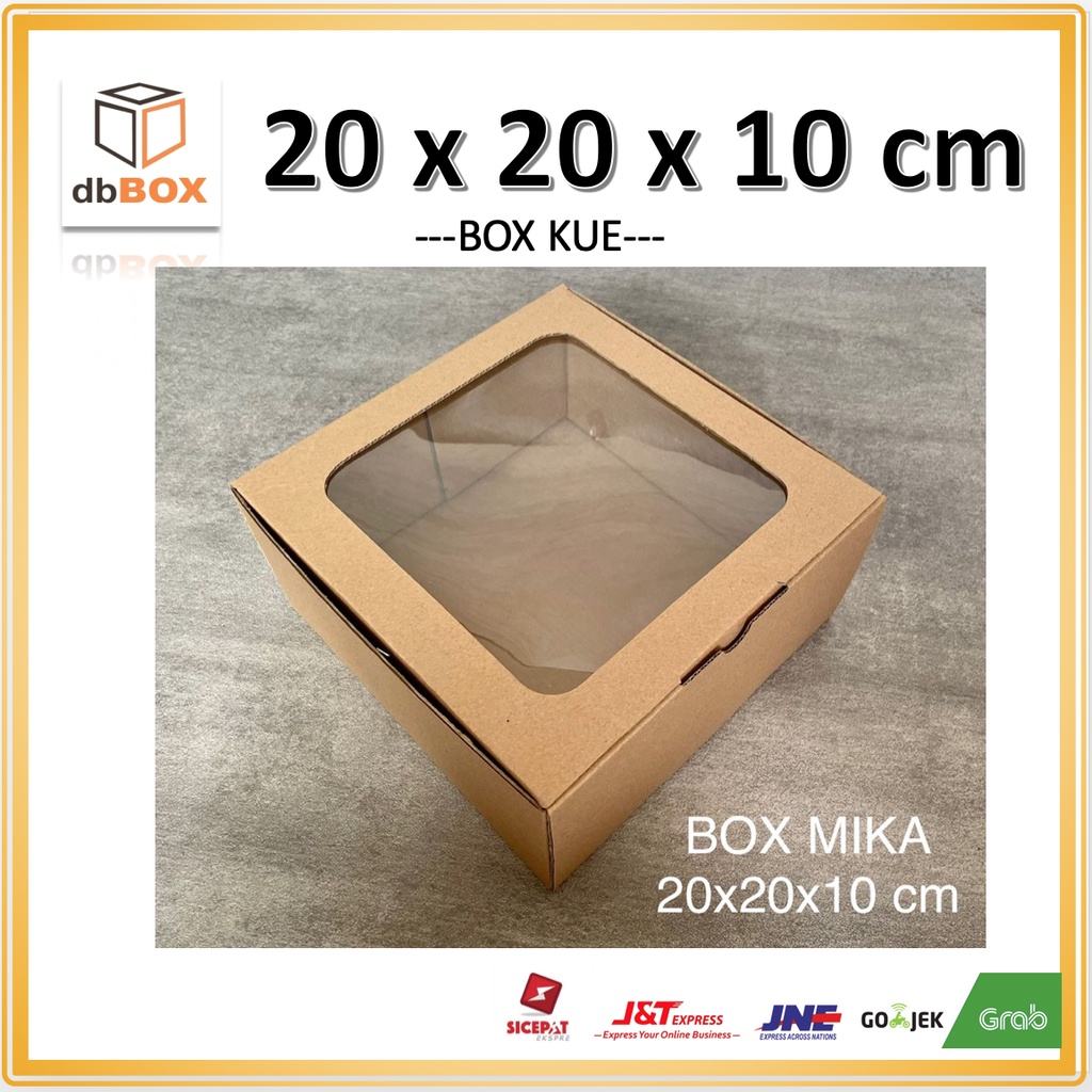 

BOX MIKA 20x20x10 cm kardus die cut, untuk kue hampers gift box MIKA KUE