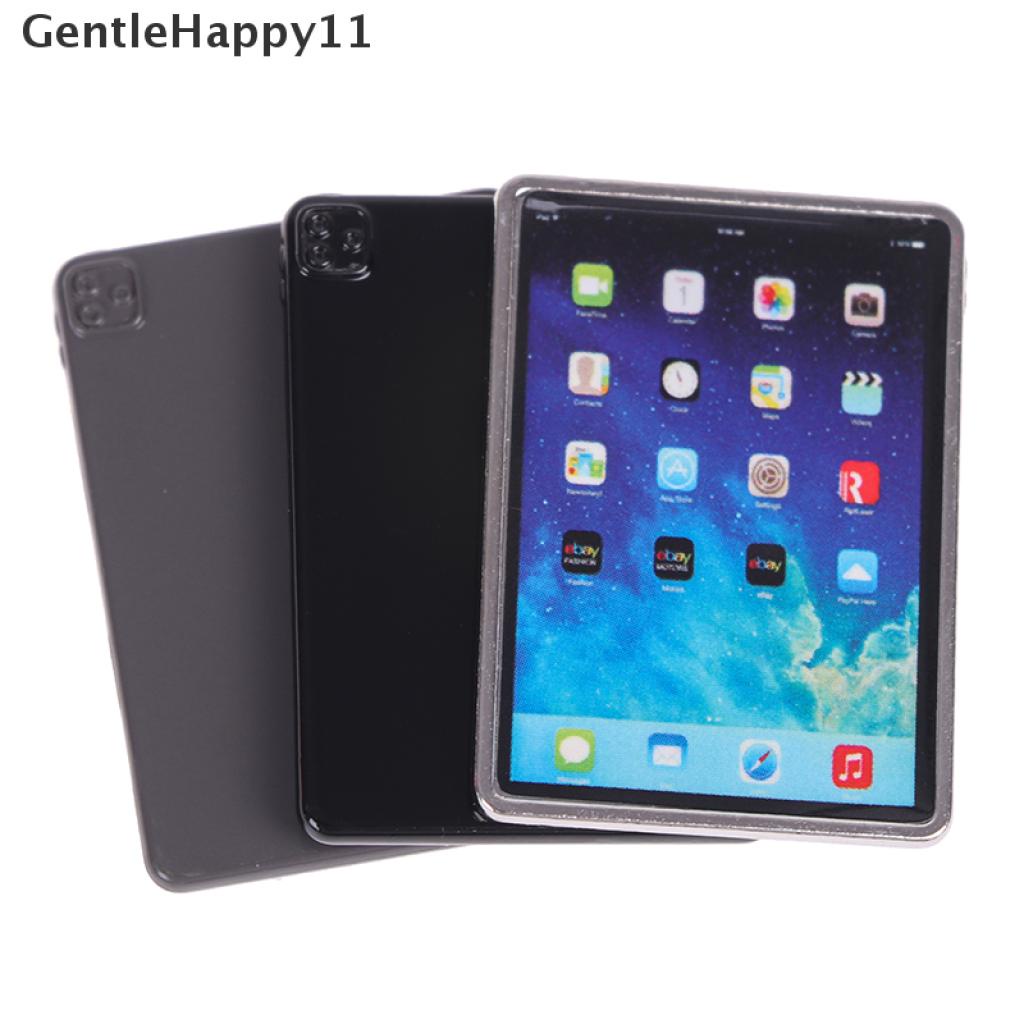 Gentlehappy 1:12rumah Boneka Miniatur Tablet Mini Laptop Komputer Model Boneka Dekorasi Rumah Mainan