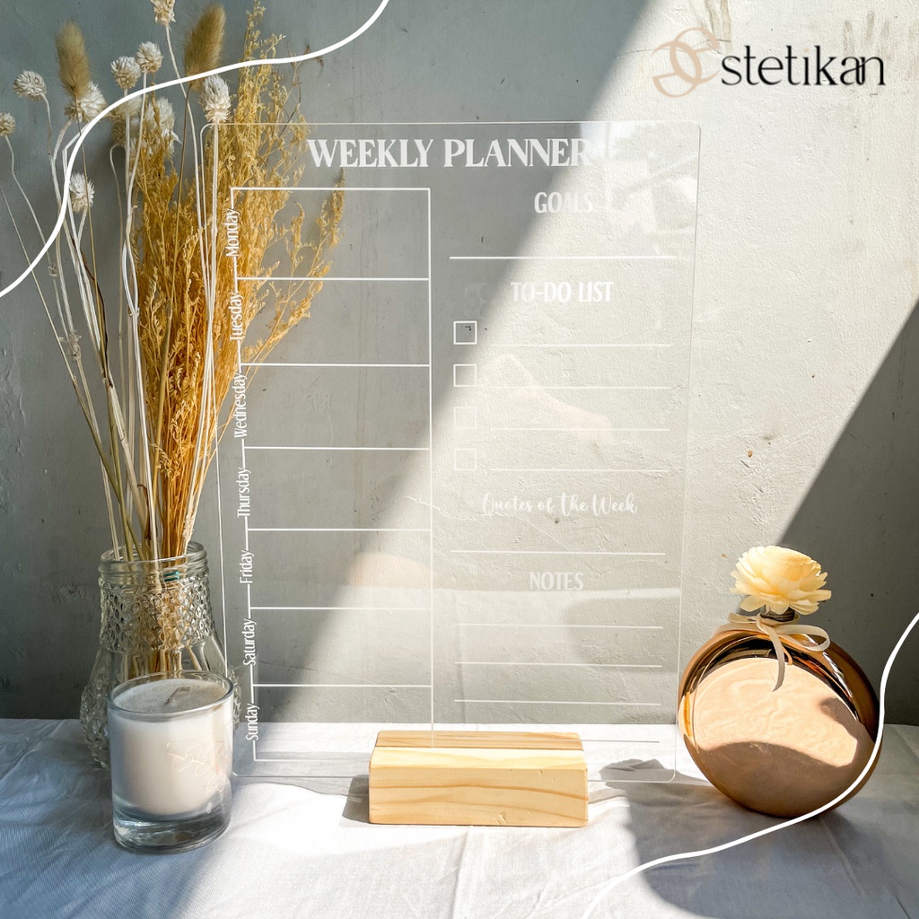 

Daily Planner Acrylic READY STOCK TERMURAH | Weekly / Monthly Planner Akrilik | UV Print