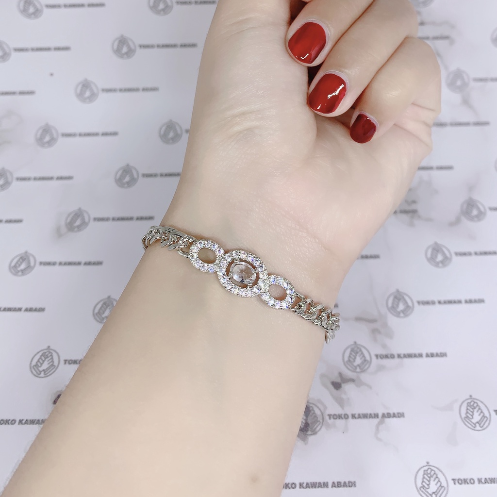 Gelang Tangan Dewasa Motif Gelombang Xuping Silver Perhiasan Wanita *53