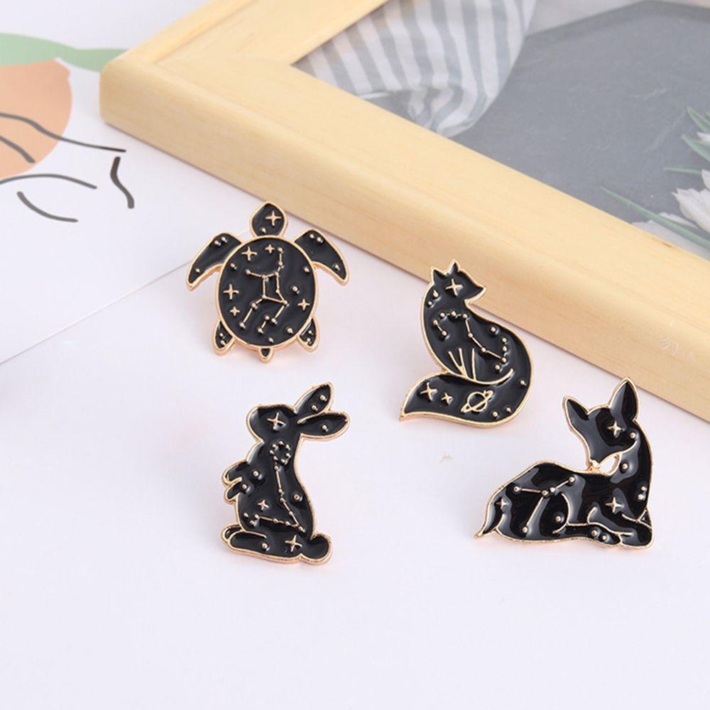 Lily Hewan Bros Hadiah Punk Kerah Aksesoris Kelinci Penyu Laut Fox Lapel Badge