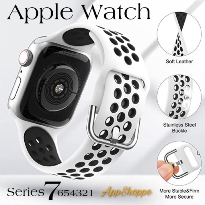 Apple Watch Silicone Strap NIKE BUCKLE Design Band Series 7 654321 SE