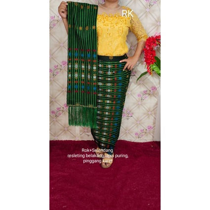 Rok Jadi dan Selendang Katun Etnik /Corak Bintik Tarutung Martumba-2