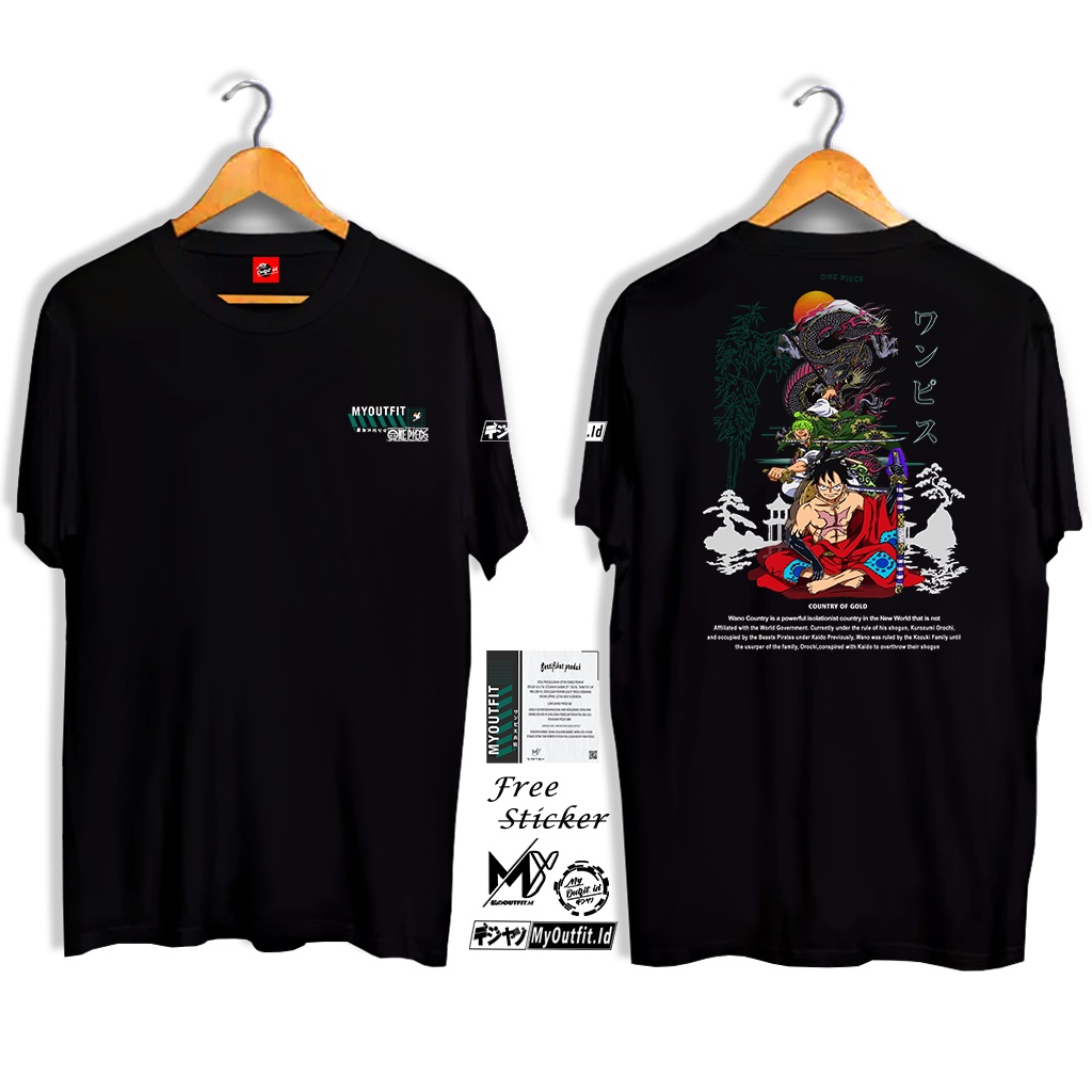 My Outfit.Id Kaos One Piece Negeri Wano Episode Luffy Zoro Pohon Bambu Japan Style Anime Premium