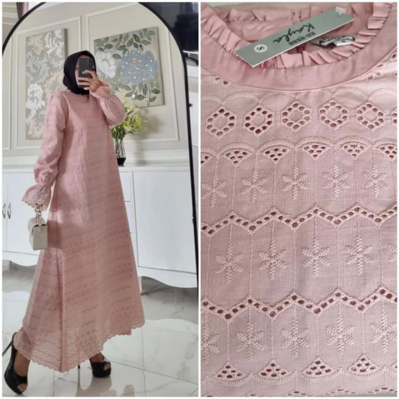 Gamis Katun Bordir Paris Edness Kayla