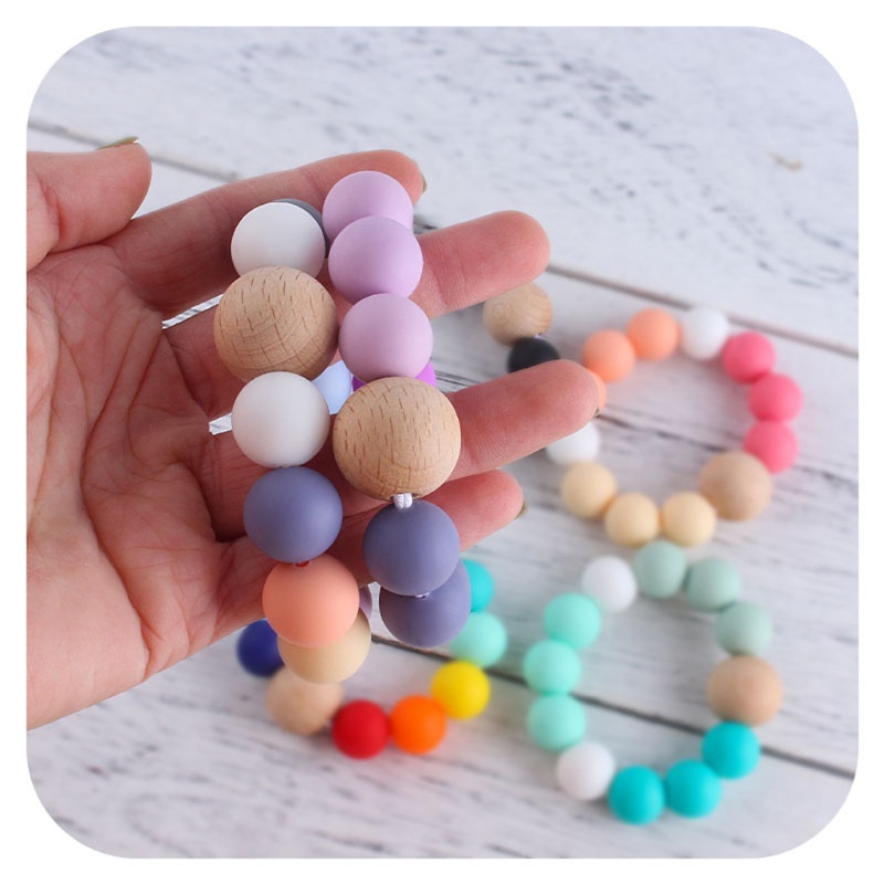 Mary Mainan Gelang Teether Rattle Bahan Silikon Warna Pelangi Untuk Bayi