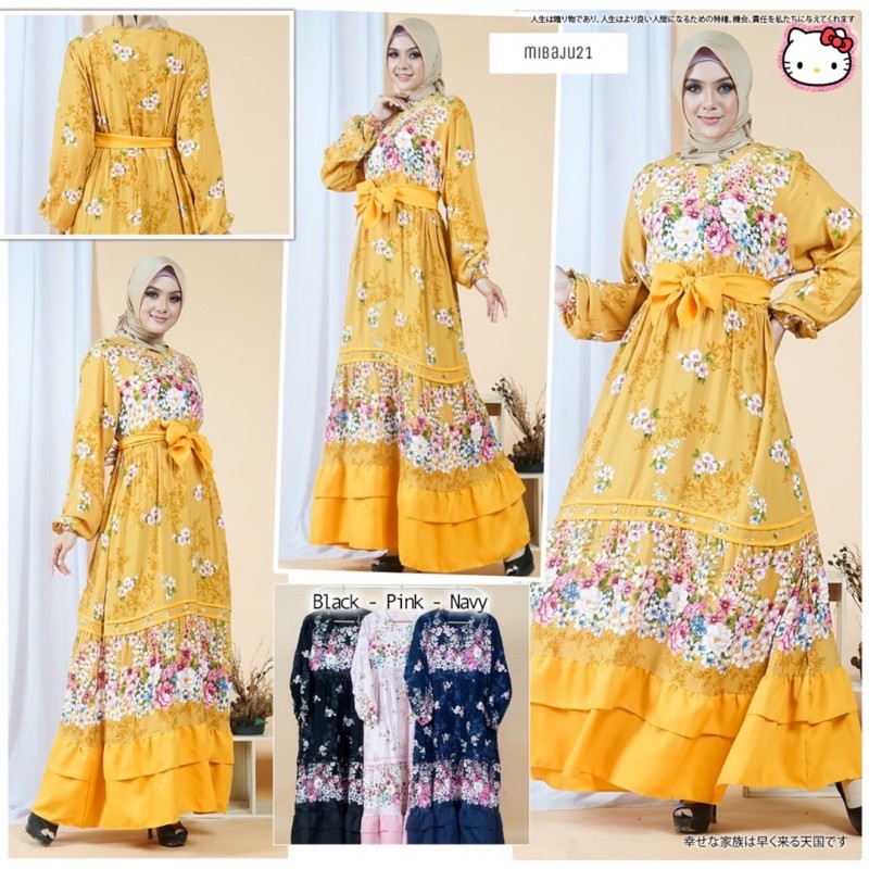 GAMIS RAYON SAKURA DRESS MUSLIM FASHION MUSLIM GAMIS BUSUI