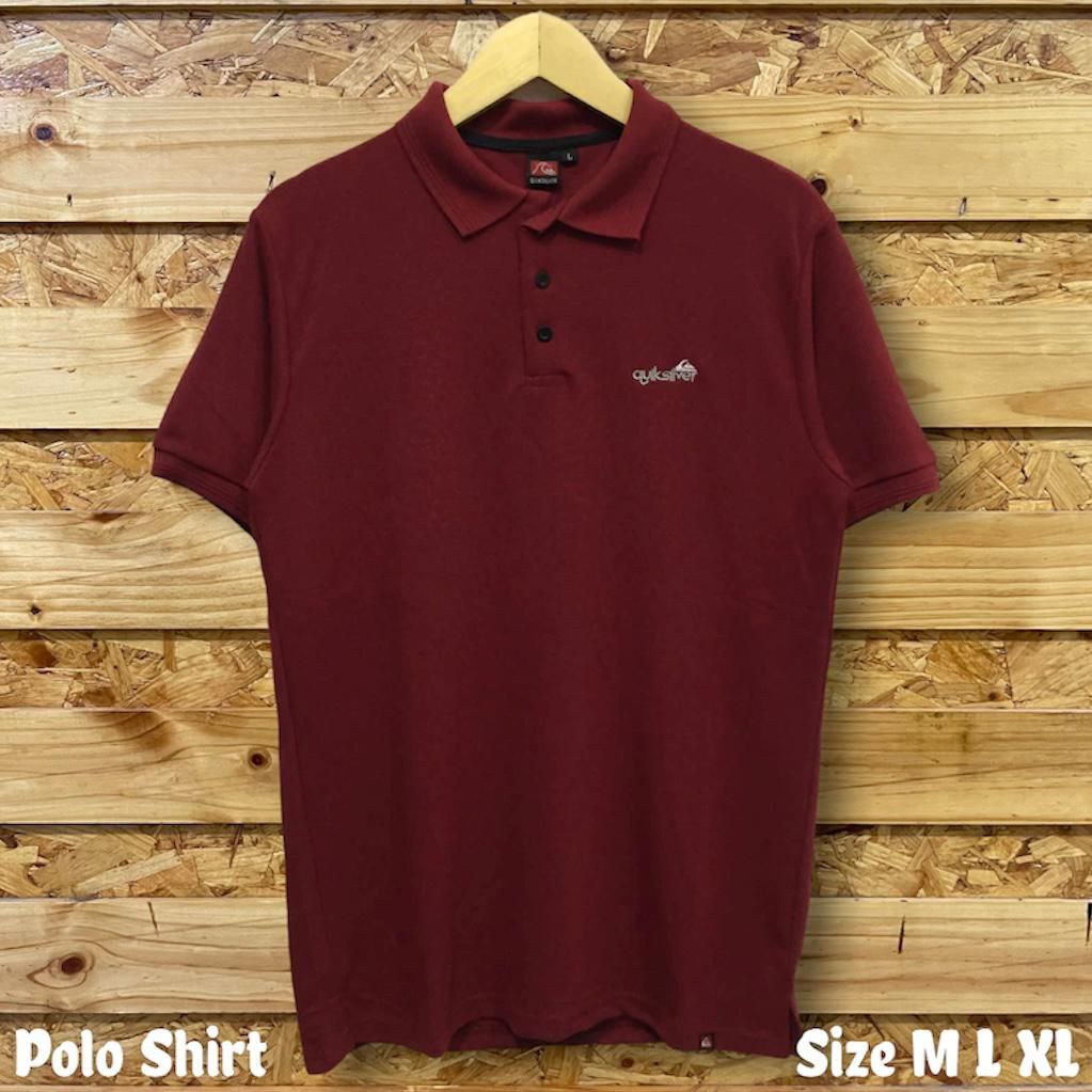 KAOS POLO SHIRT QUIKSILVER MERAH KAOS KERAH QUIKSILVER TSHIRT POLO
