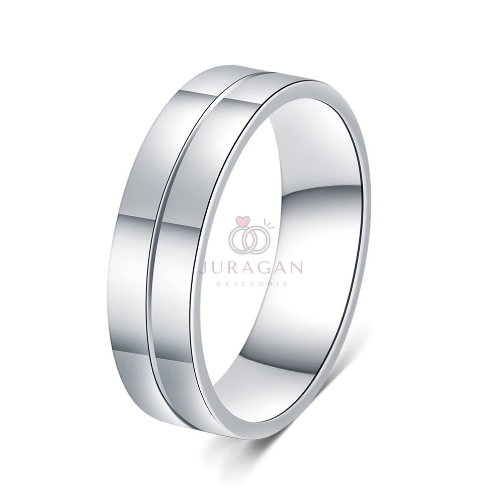 [HIGH QUALITY] Cincin Couple BUCIN R65 Titanium Ukir Nama + Box Cincin Beludru + BONUS Gelang Couple