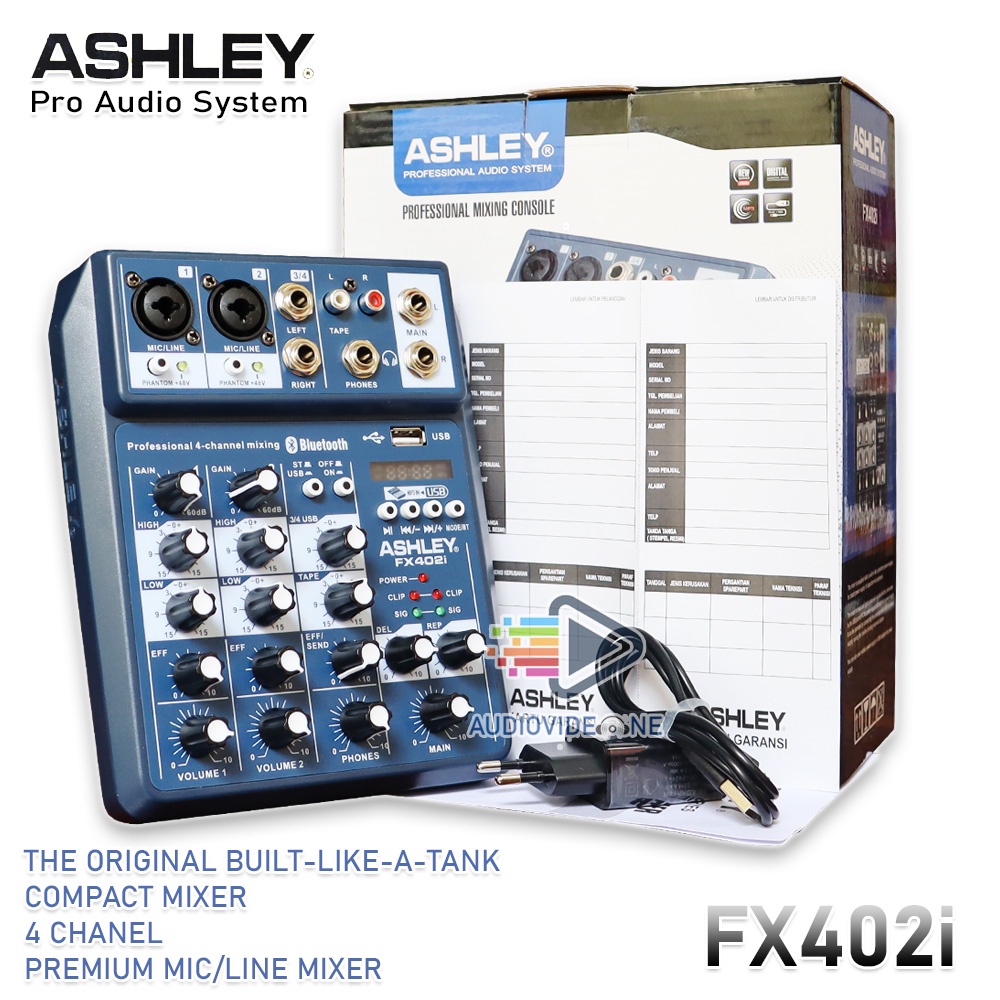 Mixer Ashley 4 Chanel Bluetooth FX402i Mikser Audio Bisa Record Mp3 Usb To Pc FX 402