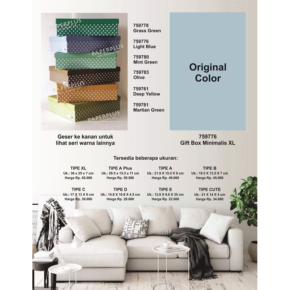 

Kotak kado/Kotak Hadiah/Gift Box Minimalis XL_Polkadot Spectra Light Blue