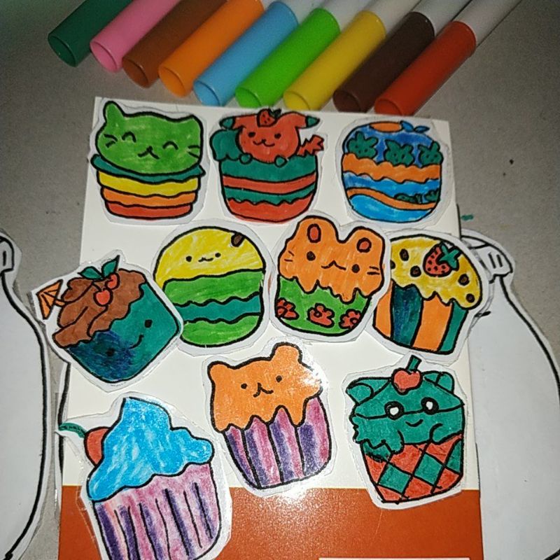 

STICKER CUP CAKE HANDMADE