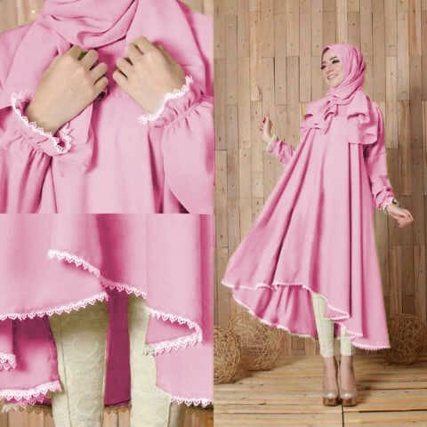 [Tunik Mikhayla Pink SW] tunik wanita jersey pink
