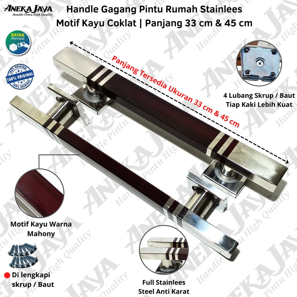 4 Gagang Pintu rumah panjnag 33 cm &amp; 45 cm | Handle Handel pintu rumah | Tarikan pintu rumah